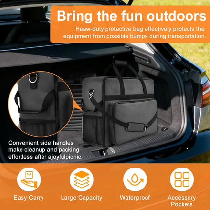 Carrying Bag for Ninja Slushie Max FS605 Series, Professional Drink Maker Travel Case with Side-Opening Zipper, Waterproof Padded Storage Bag with Shoulder Strap & Accessory Pockets for Cups