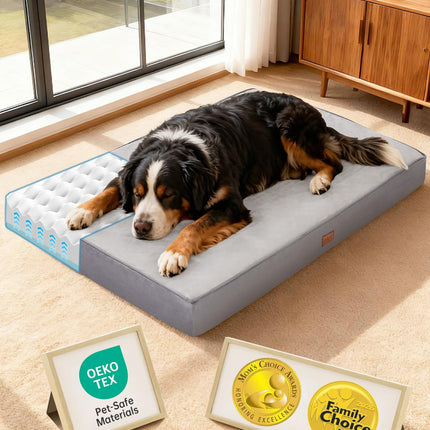 Orthopedic Large Dog Bed, Reversible Memory Foam, 41 inch-XL(Gray)