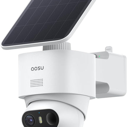 aosu T2 Ultra 4K Security Cameras Wireless Outdoor, TrueColor Night Vision, AI Triple Detection, 360° Auto Tracking, Solar Powered WiFi Camera for Home Security, 1Pack