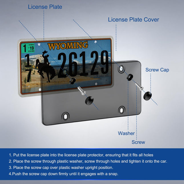 2 Pack ABS License Plate Holder and Protector Frame