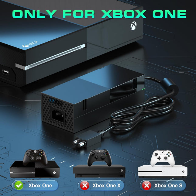 Power Supply for Xbox One, AC Cord Replacement Power Brick Adapter 100-240V Compatible with Xbox One 360 - photo 2