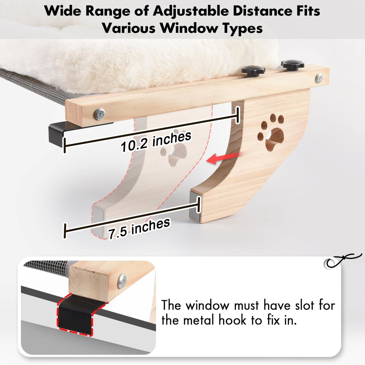 Cat Sill Window Perch with Cushion Bed Cover - photo 5