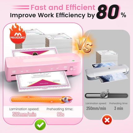 Laminator Machine with 20 Laminating Sheets, A4 Laminators Hot & Cold withTrimmer, 9 Inch Laminating Machine for Office, School, Business and Home