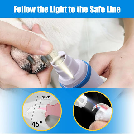 2026 Upgraded Dog Nail Grinder Quiet with LED Light & Low Noise - 3-Speed, 3-Port Professional Dog Nail Trimmer Dogs & Cats, Cordless & Rechargeable