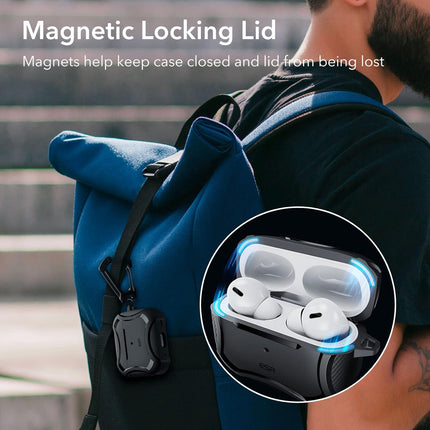 ESR for AirPods Pro 2 Case, Compatible with Airpods Pro Case 2nd / 1st Generation (2023/2022/2019), Compatible with MagSafe, Powerful Drop Protection, Magnetic Lid, Black