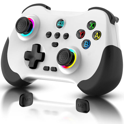 Joso Mobile Gaming Controller for iPad/iPhone/Tablet, Cloud Controller Remote Joystick for iOS/Android, Wireless Switch Controller with Macro Buttons/Hall-Rocker/Hall-Trigger - White