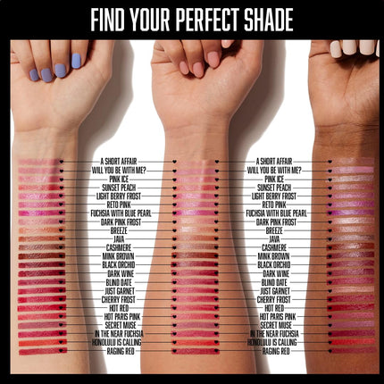 wet n wild Silk Finish Lipstick, Hydrating Rich Buildable Lip Color, Formulated with Vitamins A,E, & Macadamia for Ultimate Hydration, Cruelty-Free & Vegan - A Short Affair