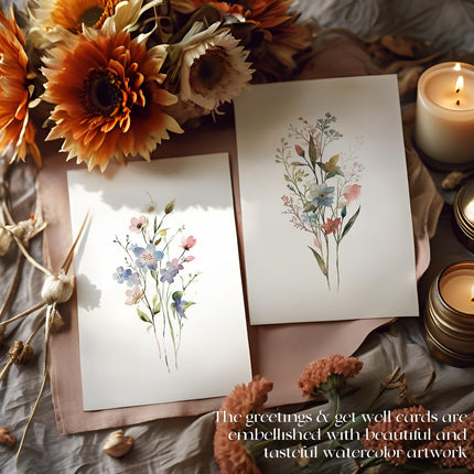 100 PACK Tarjetas en Blanco con Sobres, Tarjetas de Felicitación en Blanco 4x6, Tarjetas de Notas Florales con Sobres Peel-and-Seal, Set de Papelería Vacío para Todas las Ocasiones