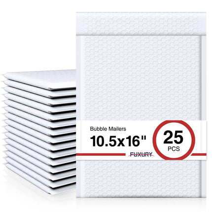 White Bubble Mailers 10.5x16 Inch 25 Pack Self Seal Padded Envelopes