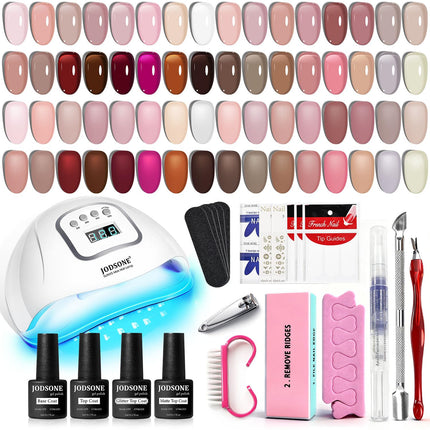 Gel Nail Polish Kit with U V Light 32 Colors Gel Polish Nail + 4 Functional Adhesive Bottles Kit Soak - photo 20