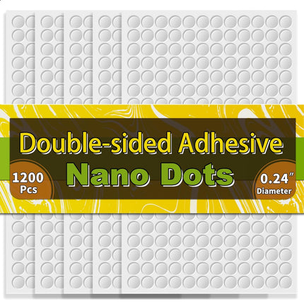 Piteno® 1200Pcs Double Sided Adhesive Dots, 0.24" Clear Removable Sticky Adhesive Mounting Putty, Waterproof No Trace Dots Adhesive Putty for Poster Picture Festival Decoration Museum (6mm)