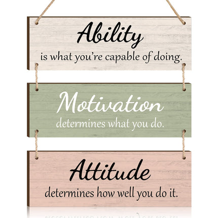 Office Wall Signs Inspirational Wooden Hanging Decor,Elegant Color