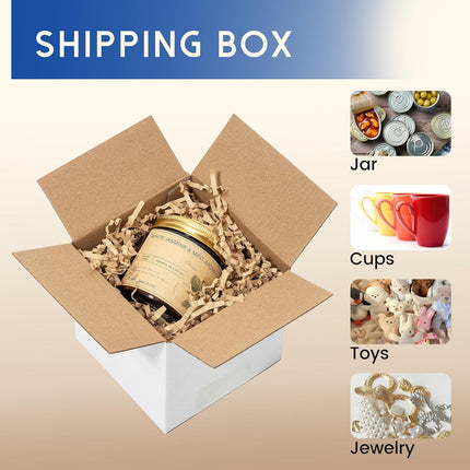 Mefleet 4x4x4" Shipping Boxes 50 Pack - Small Corrugated Cardboard Square Mug Mailing Box Packaging for Small Business - White Mailer Packing Supplies