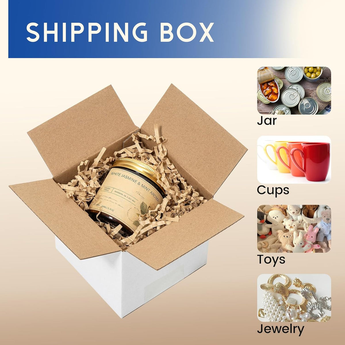 4x4x4 White Corrugated Shipping Boxes, 50 Pack - photo 3