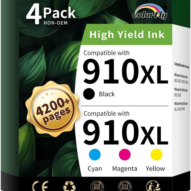 910XL Ink Cartridges Combo Pack Replacement for HP Ink 910 XL Color and
