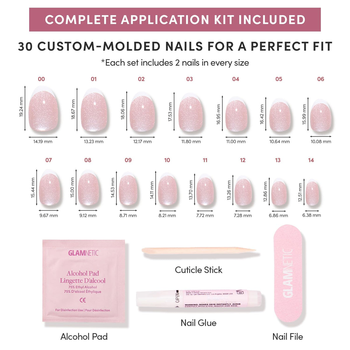 Angelic Touch Short Oval Press-On Nails with French Tips - photo 3