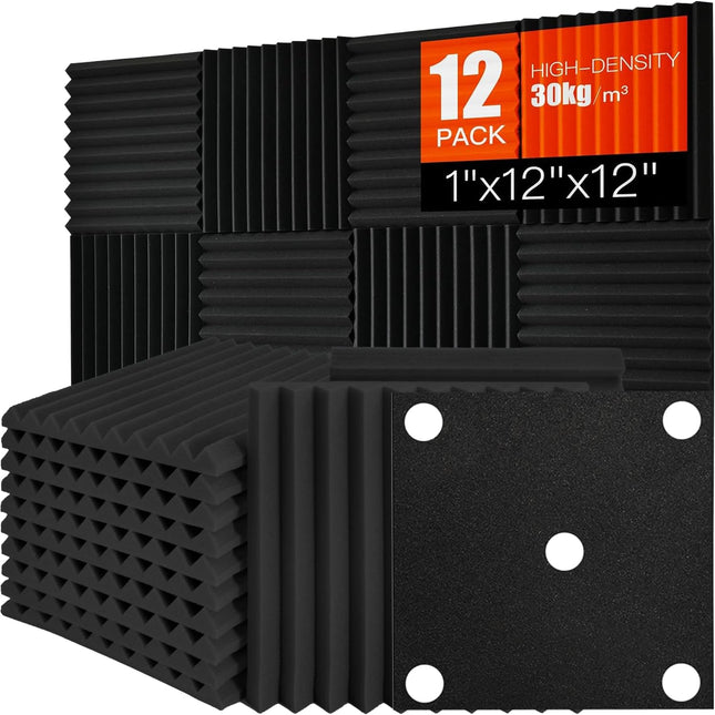 Black Fire-Resistant Acoustic Foam Wall Panels