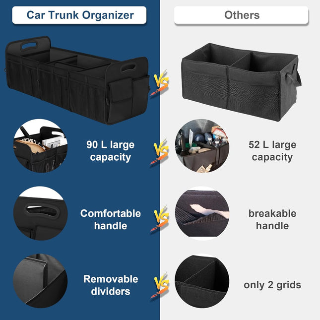 Large Capacity Trunk Organizer, Waterproof Car Accessory