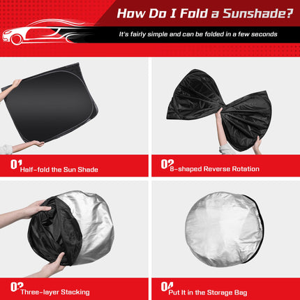 Windshield Sun Shade for Chevy Silverado/GMC Sierra 1500 2500 3500 2019-2025 2026, Custom Fit Foldable Front Window Sunshade Sun Visor Protector, Block UV Rays Keep Your Car Cooler