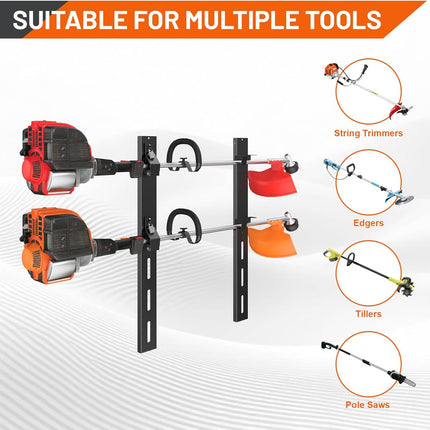 Weed Eater Rack for Trailer, 2 Place Heavy Duty Rust-Proof Weedeater Racks, Trimmer Rack for Open Trailer Truck with Combination Locks