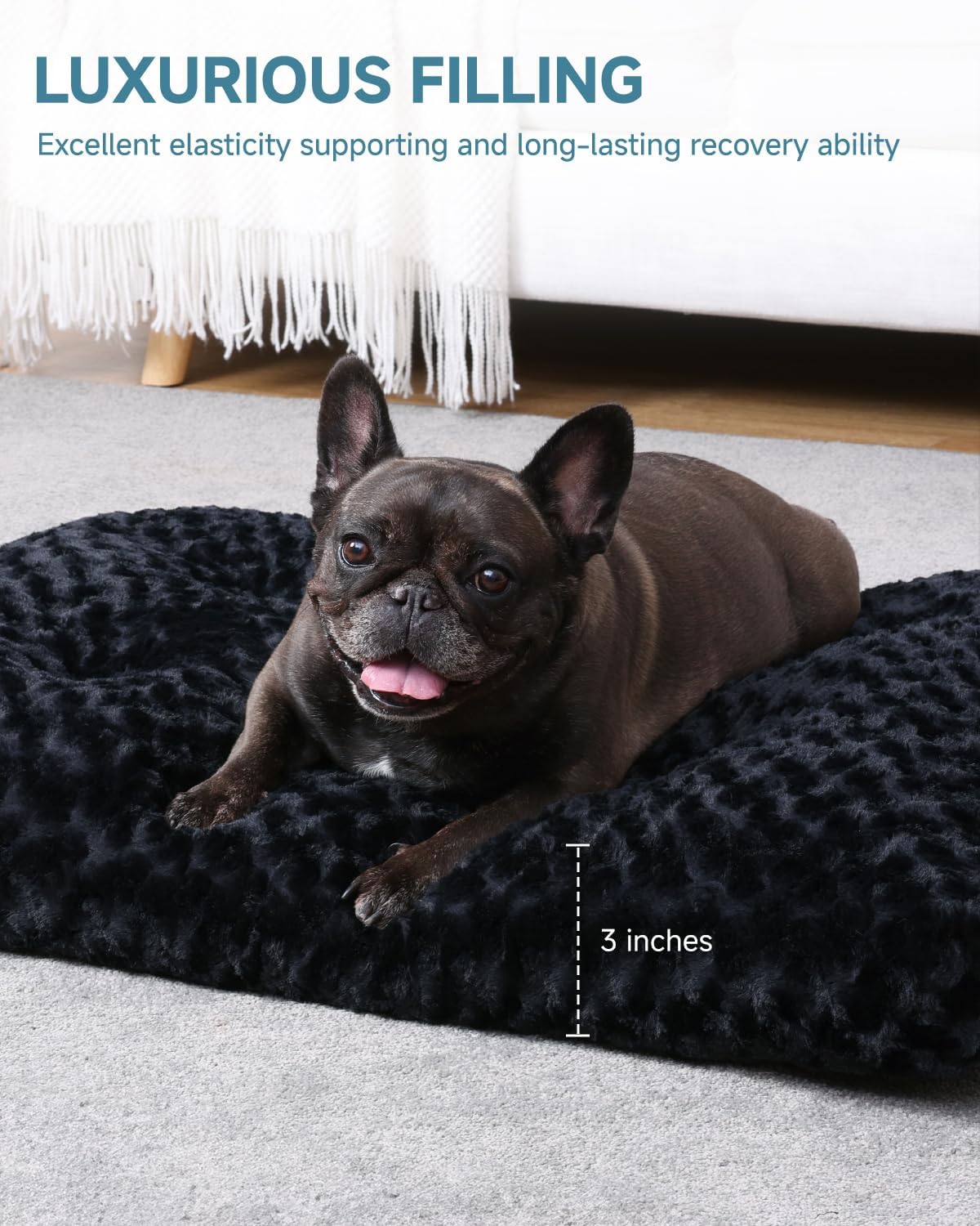 Washable Dog Bed Anti-Slip Dog Crate Beds Deluxe Plush Kennel Pad Comfy Pet Sleeping Mat for Small Dogs - photo 3