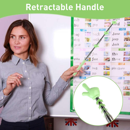Azureal 6PCS Pointer Finger Stick, Extendable Colorful Finger Pointer Stick, Mini Retractable Teacher Pointer for Presentation, Whiteboard, Blackboard, Classroom Supplies(5 Color)