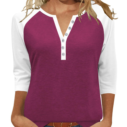 Womens Tops 3/4 Length Sleeve Blouses Dressy Casual Summer Outfits