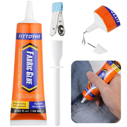 Permanent Washable Clear Fabric Glue, 60 ML