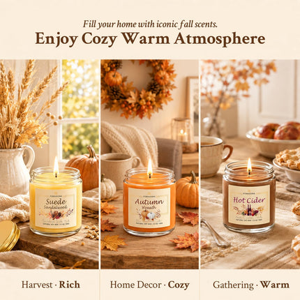 Fall Candles for Home Scented, 6Pack Fall Scented Candle Gift Set for Women