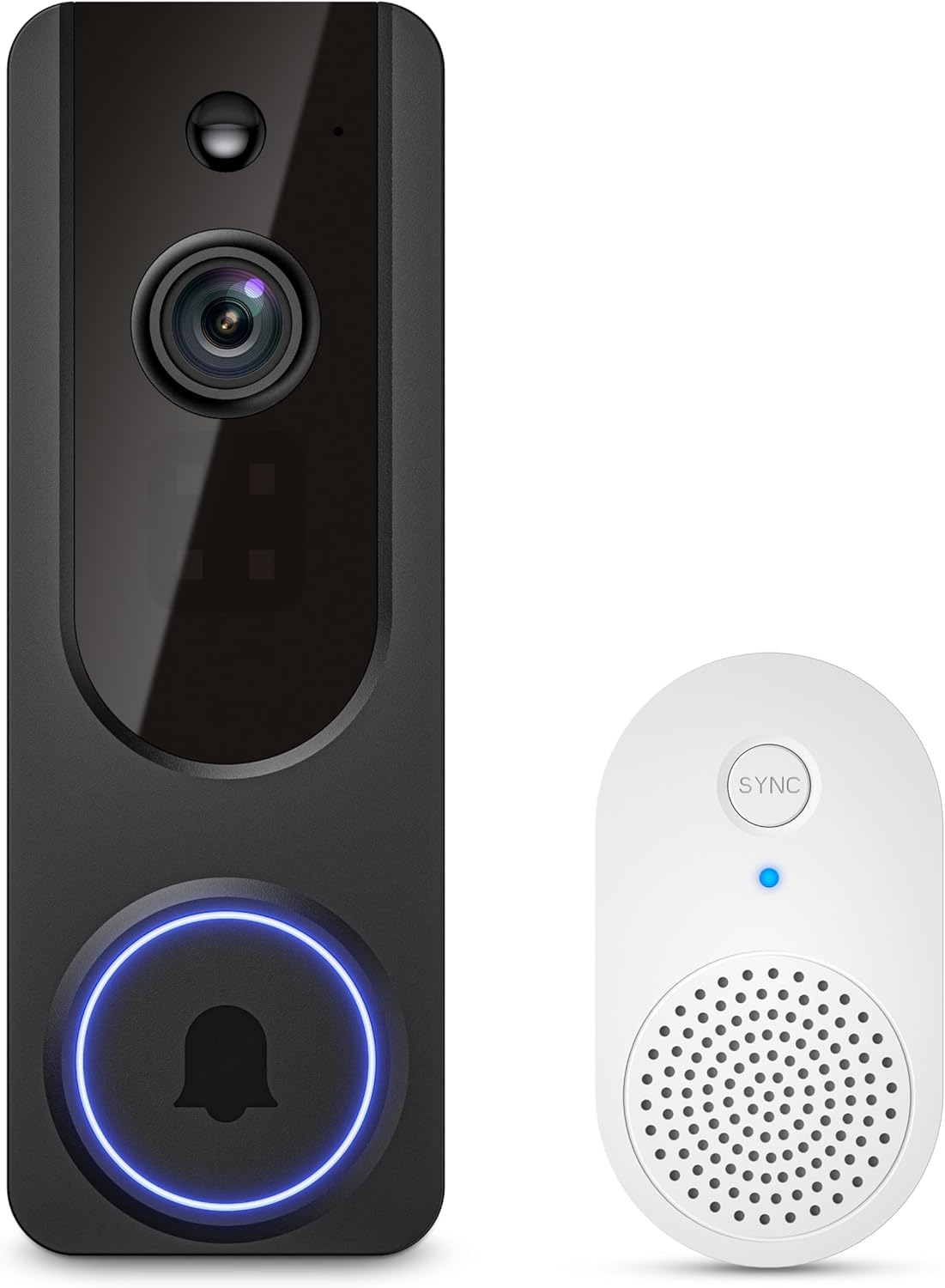 Wireless Doorbell Camera with Indoor Receiver and 1080P Night Vision
