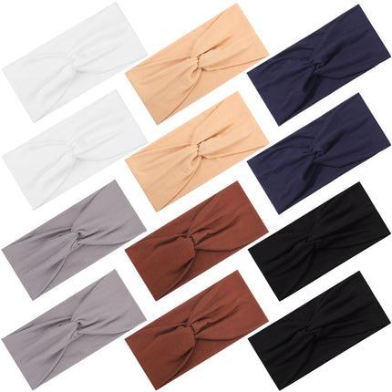12 Pcs Stretchy Headbands for Women, Absorbed Sport Headband