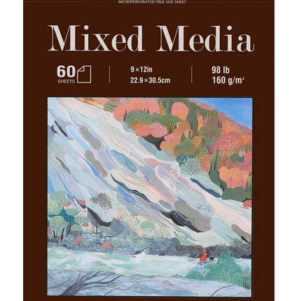 Cuaderno de bocetos de técnica mixta 9x12, bloc de papel para dibujo 60 hojas_98lb/160gsm