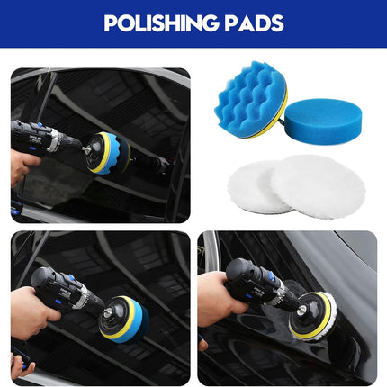 Qydipclin 45Pcs Car Detailing Kit, Car Detailing Brush Set, Car Wash Cleaning Kit, Car Detailing Brushes, Professional Car Care Kit for Interior Exterior Wheels, Blue
