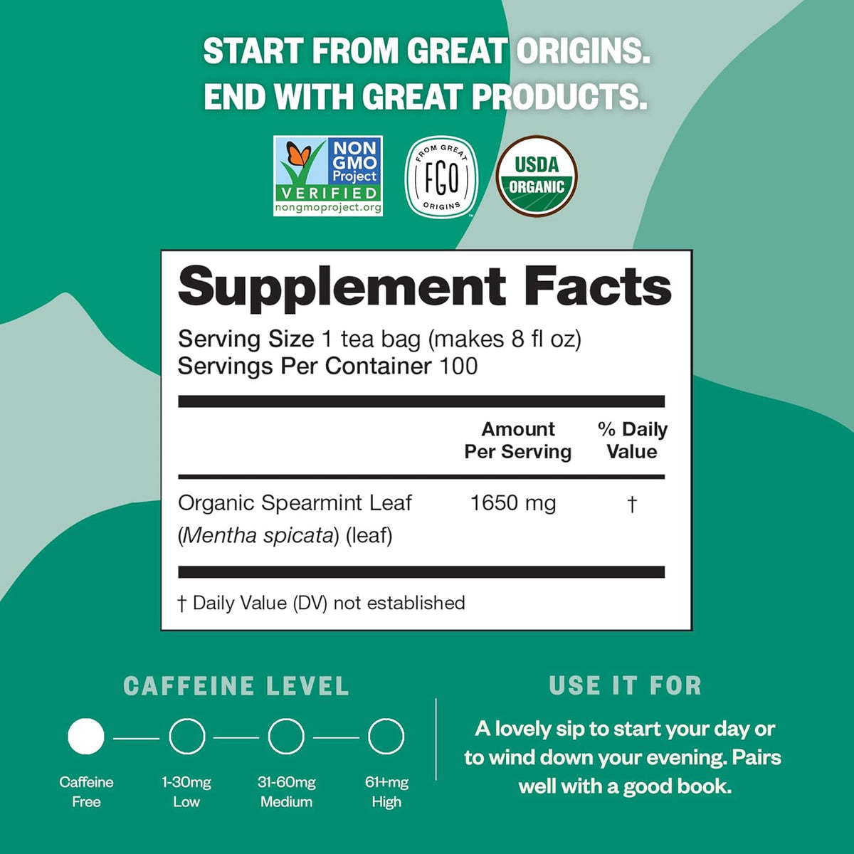Organic Spearmint Leaf Herbal Tea Bags, 100 Count - photo 4