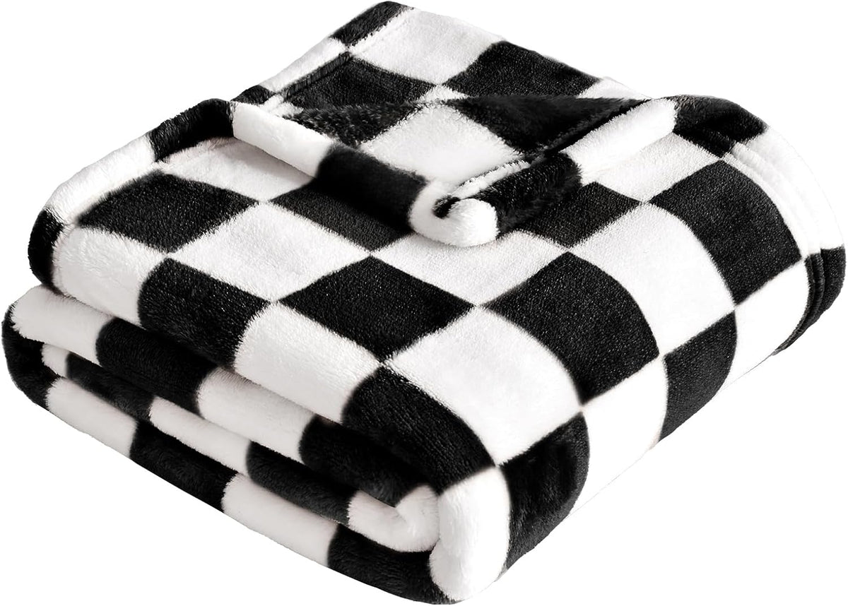 Checkered Baby Blanket Fleece Baby Blankets for Boys Girls, Ultra Soft Cozy Fluffy Infant Toddler Newborn Receiving
