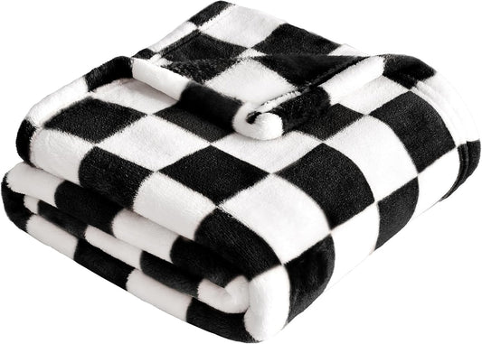 Checkered Baby Blanket Fleece Baby Blankets for Boys Girls, Ultra Soft Cozy Fluffy Infant Toddler Newborn Receiving