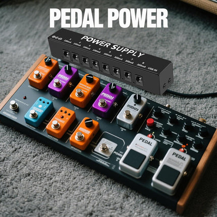 Guitar Pedal Power Supply for Effect Pedal, 8 Isolated DC Output for 9V Pedal, Super Mini