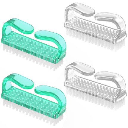Cepillo para uñas con agarre de mango, kit de cepillos limpiadores para uñas de manos y pies para hombres y mujeres (paquete de 4)