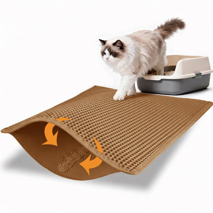 Litter Box Mat, Double-Layer Urineproof Design, 30" x 24" Gray