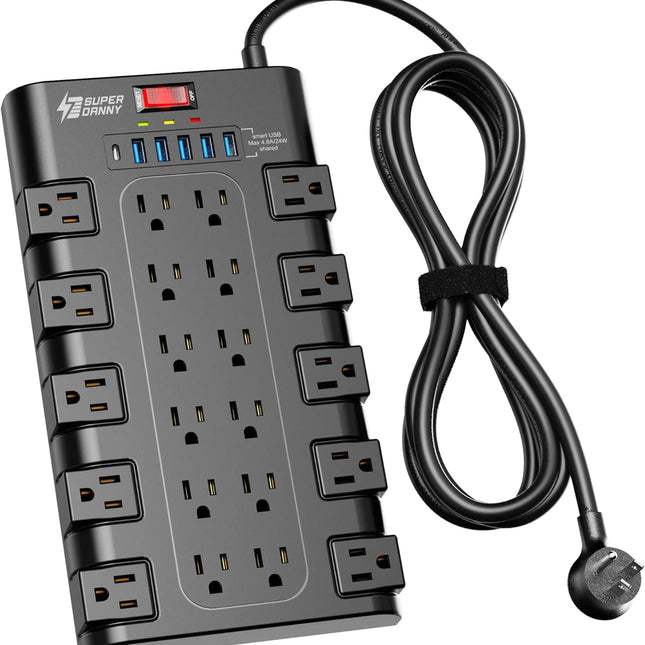 Power Strip, Surge Protector with 22 AC Outlets and 6 USB