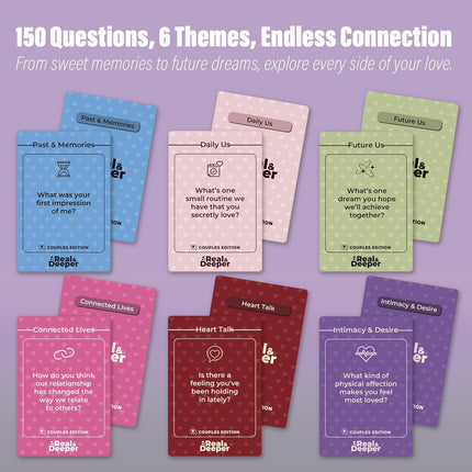 Couples Games - 150 Couples Deep Conversation Cards, Romantic Games Great for Memorable Date Nights - Game Nights to Get Intimate Connections - Wedding Gifts, Valentine’s Day Gift for Couples