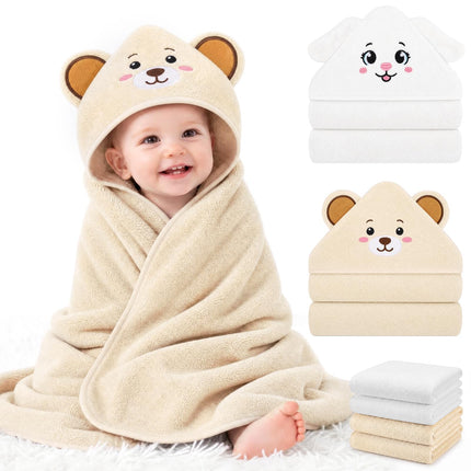 12 PCS Baby Bath Towels Set, Baby Towels for Newborn Bath Essentials Gifts