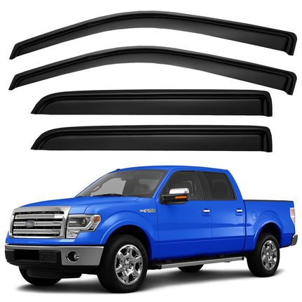 in-Channel Window Visors Rain Guards for 2017-2026 Ford F250 F350 F450 F550 Super Duty SuperCrew, Window Vent Wind Shades Deflectors for 17-26 F-250~F-550 SD Crew Cab
