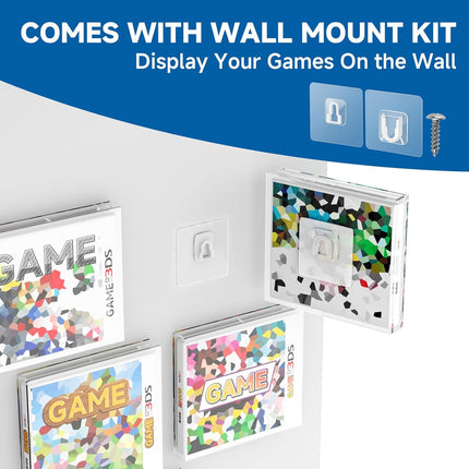 Video Game Box Protector Case for 3DS Games, 3MM Clear Acrylic Display Case with Wall Mount Compatible with Nintendo 3DS Game Box (Pack of 1)