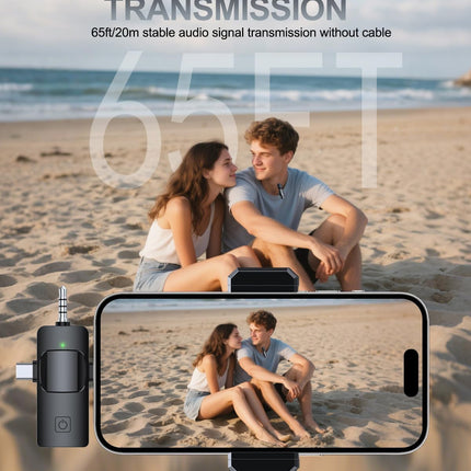 PQRQP 3 in 1 Professional Wireless Lavalier Microphone for iPhone, Android, Camera, Wireless Microphones, Mini Microphone, Crystal Clear Sound Quality for Recording, Live Streaming, Microphone Clips