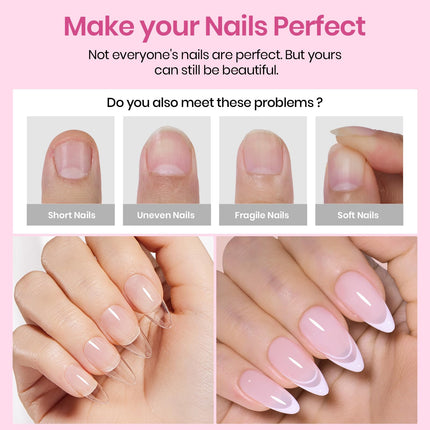 Medium Almond Nail Tips 576pcs 12 Sizes Pre-Etched Soft Gel Tips - photo 4