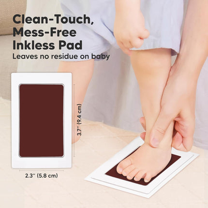 4-Pack Inkless Baby Hand and Footprint Kit - Mess Free Ink Pad for Newborn Keepsake, Dog Nose & Paw Print Kit, Clean Touch Ink Pad for Baby Hand & Footprints, Ideal New Mom Gifts (Auburn)