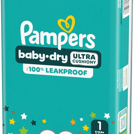 Pampers Diapers - Baby Dry - Size 1, 44 Count, Absorbent Disposable Infant Diaper (Packaging May Vary)