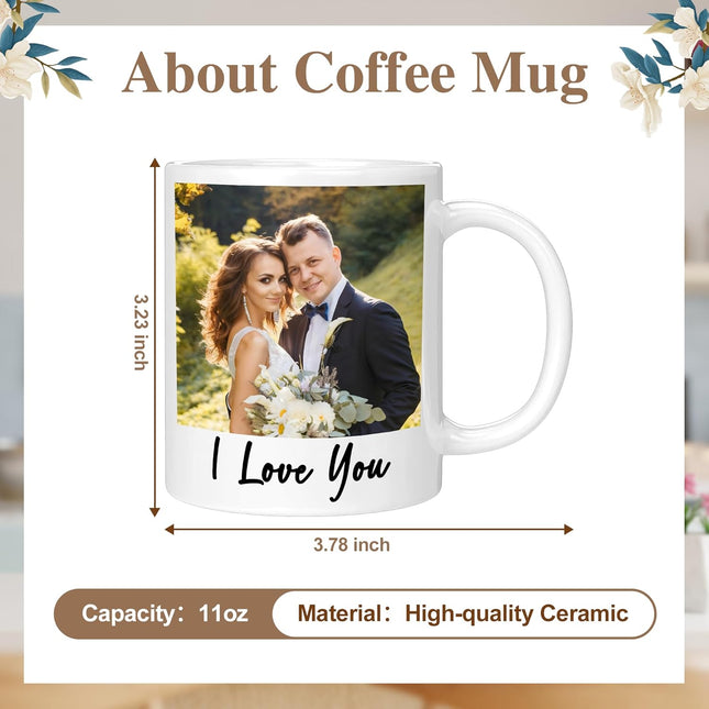 Custom Coffee Mug for Men Women, Personalized 11oz Ceramic Mug