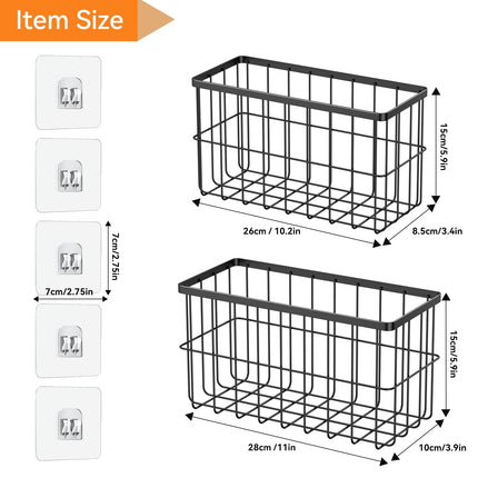 2-Pack Adhesive Cabinet Door Organizer, 5.9" Inside Cabinet Storage